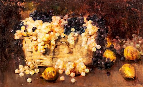 Luigi Serralunga (Torino 1880-Torino 1940)  - A pair of still lives with grapes and pears