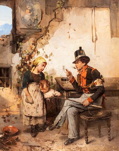 Domenico Induno (Milano 1815-1878)  - The messenger, 1857