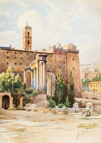 Giuseppe Lallich (Spalato 1867-Roma 1953)  - The Roman Forum