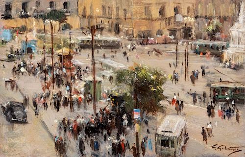 Francesco Galante (Margherita di Savoia 1884-Napoli 1972)  - Napoli, Piazza Dante