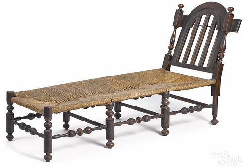 William & Mary style maple daybed, 76'' l.