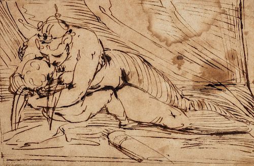 Luca Cambiaso (Moneglia  1527-San Lorenzo de l'Escorial 1585)  - Venus and Cupid