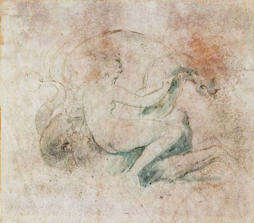 Scuola toscana, secolo XVI- A Nymph with a sea monster