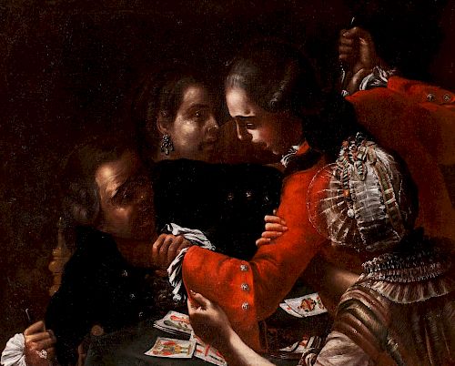 Scuola napoletana, secolo XVIII- Card players
