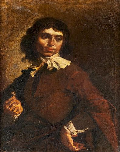 Pittore attivo tra Bologna e la Lombardia, ultimo quarto del secolo XVII- Portrait of a gentleman offering a ring