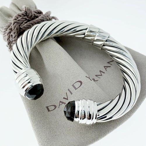 David Yurman Smoky and Diamond 10mm Cable Bracelet