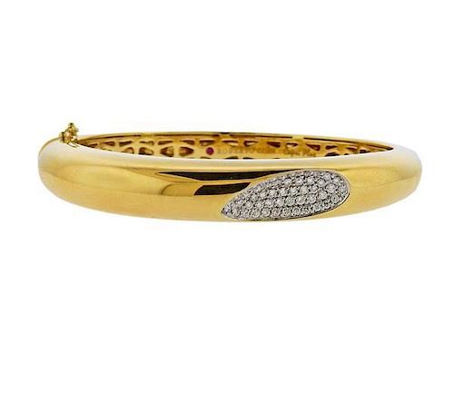 Roberto Coin Capri Plus 18K Gold Diamond Bangle Bracelet