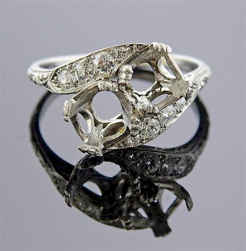 Art Deco Platinum Diamond Ring Setting