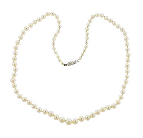 Mikimoto Vintage Gold Pearl Necklace