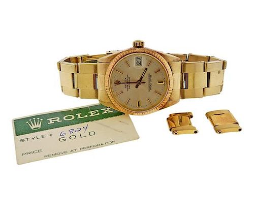 Rolex Datejust Midsize 14k Gold Chronometer Watch 6824