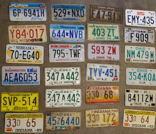 Large Lot of Vintage and Antique License Plates