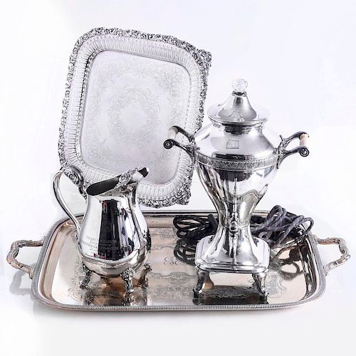 4 PIECE ORNATE SILVERPLATED SERVING SET