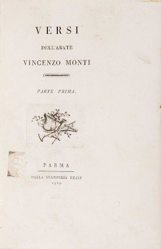 Monti, Vincenzo - Versi dell'abate Vincenzo Monti. Parte prima [-seconda]. Aristodemo tragedia