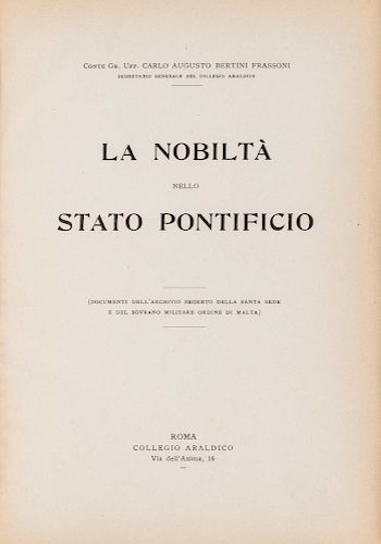 Bertini Frassoni, Carlo Augusto - La nobiltà nello Stato Pontificio