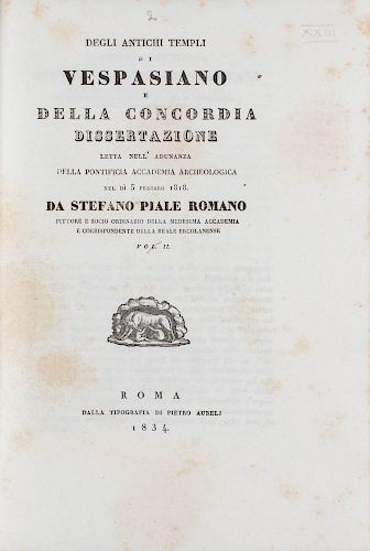 Piale, Stefano - Dissertazioni sopra alcuni monumenti di Roma Antica
