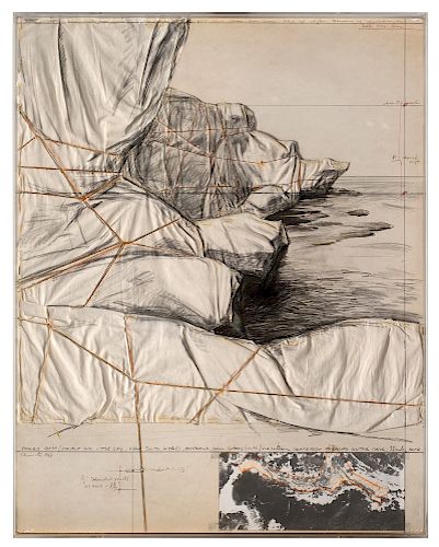 Christo (Gabrovo 1935)  - Packed Coast (Project for Lillte Bay New South Wales Australia), 1969