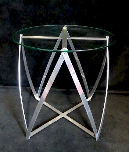 MID CENTURY CHROME OCCASIONAL TABLE