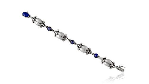Vintage Georg Jensen Bracelet 11 Lapis Lazuli