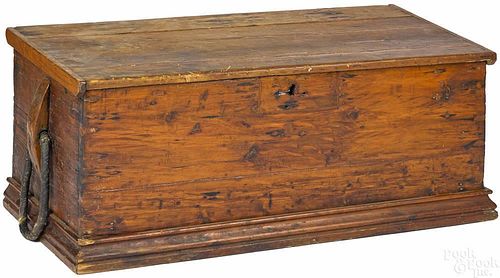 New England painted sea chest, the interior of th