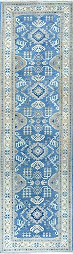 Vintage Style Kazak Geometric Design Oriental Rug