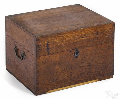 English oak bottle chest, ca. 1800, 12'' h., 17'' w