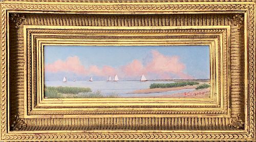 Michael Keane Oil on Canvas Board "Reduction of Nantucket Harbor Morning"