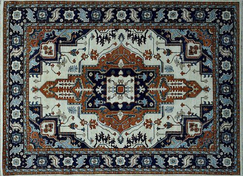 Antique Style Hand Knotted Heriz Oriental Rug