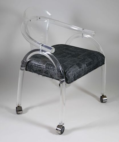 Modern Acrylic Upholstered Seat Armchair