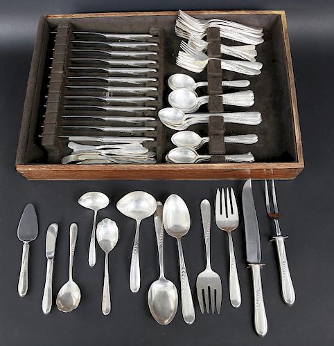 109 Piece Reed and Barton Sterling Silver Flatware Service in the "Silver Wheat" Pattern