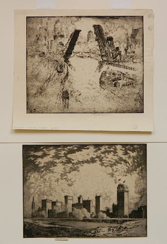 Joseph Pennell 2 etchings