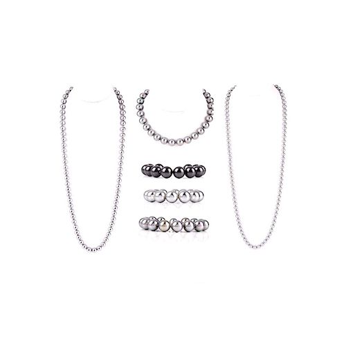6pcs 4 Majorica Pearl Necklaces and Bracelet