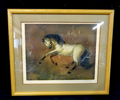 SGN. COLOR ETCHING HORSE 