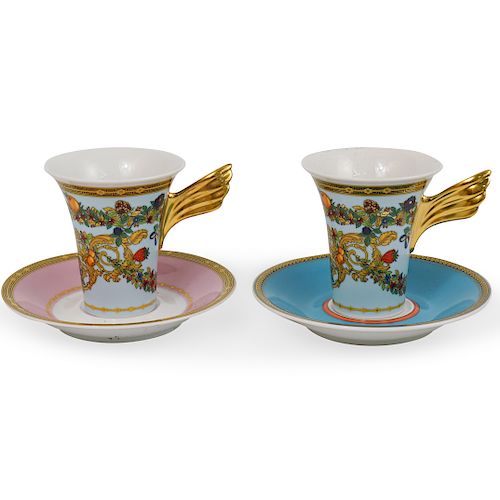 (2 Pc) Rosenthal x Versace Porcelain Teacups