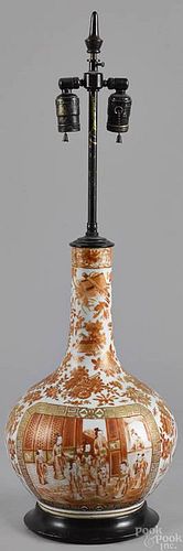 Chinese export porcelain table lamp, early 19th c