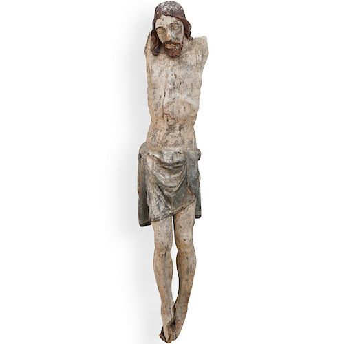 Large Carved Wood Jesus Sculpture