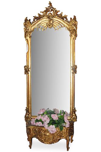 18th Cent. French Giltwood Mirror