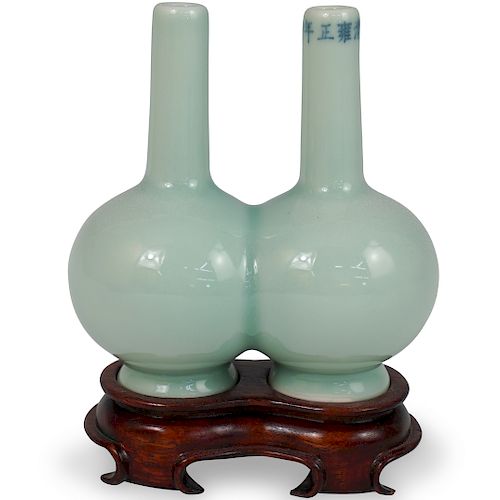 Chinese Celadon Porcelain Double Vase