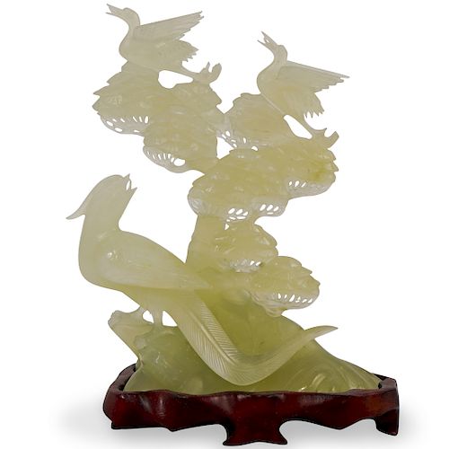 Chinese Carved Serpentine Jade Sculpture