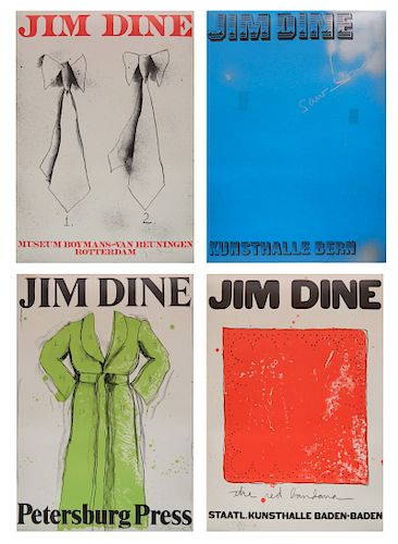 4 Jim Dine posters, signed