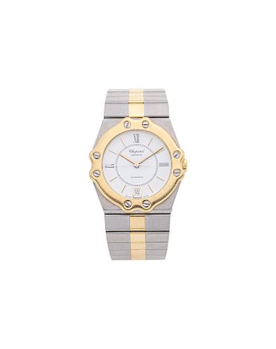 CHOPARD ST. MORITZ. STEEL AND 18K YELLOW GOLD. REF. 8183, CA. 1990