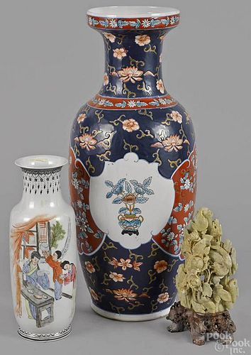 Two Chinese porcelain vases, 20th c., together wi