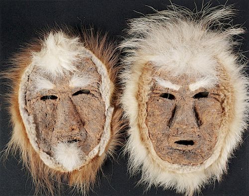 Vintage Alaska Native Wolf Fur Masks