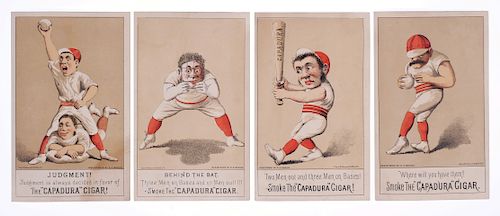 (4) Baseball Themed Capadura Cigar Cards