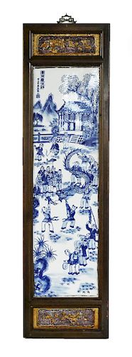 Antique Chinese Porcelain Panel, Dragon Dance