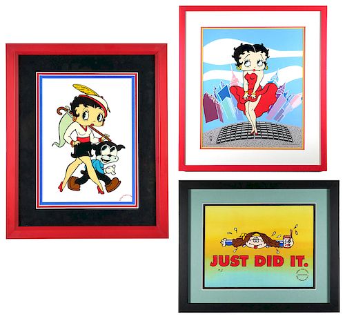 (3) Sericel Betty Boop & Cathy Animation Art