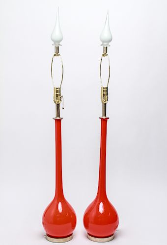 Italian Modern Murano Glass Lamps, Pair