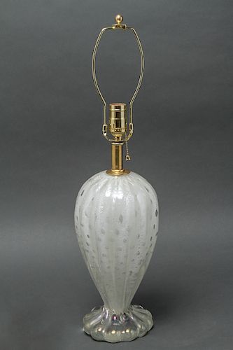 Mid-Century Murano White Glass Lamp
