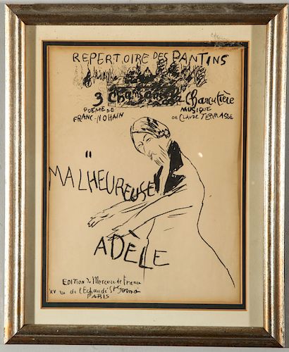 Pierre Bonnard "Malheureuse Adele" Lithograph