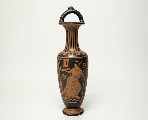 Ancient Apulian Oinochoe Terracotta Bail Amphora