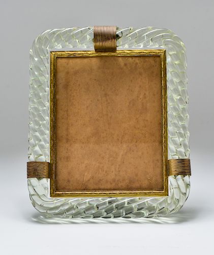 Venini Murano Colorless Art Glass Picture Frame